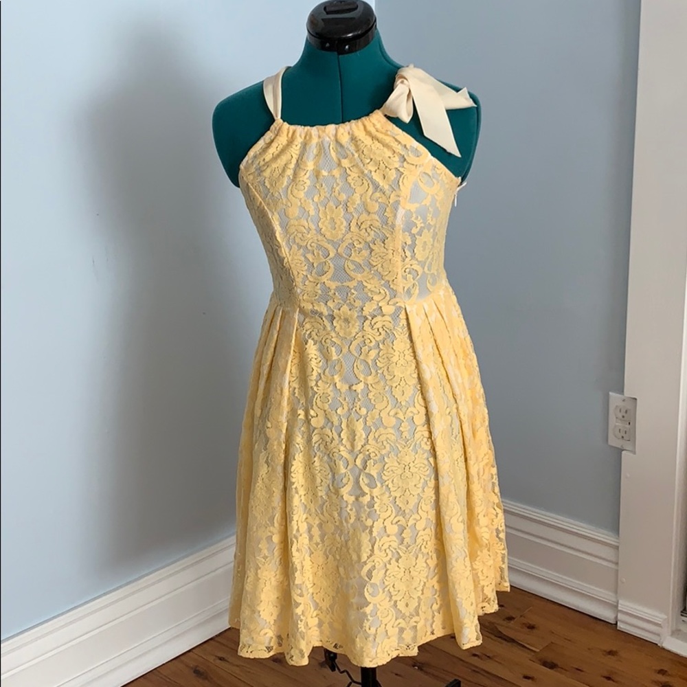 ModCloth Yellow Lace Dress